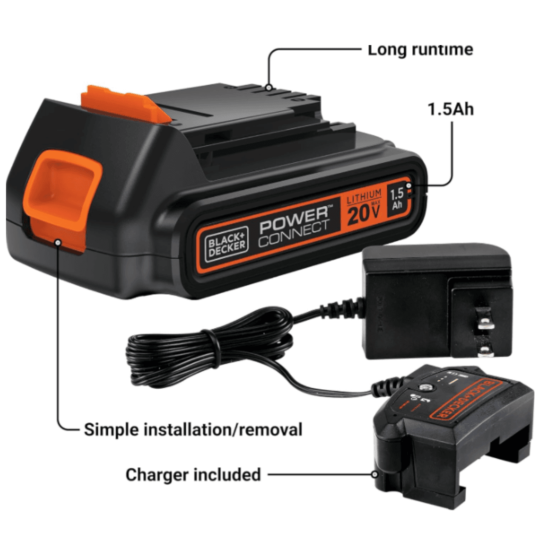 Repuesto COMBO BATERIA B+D LBXR20CK 20V MAX 1.5Ah + CARGADOR BLACK+DECKER original — RepuesTools